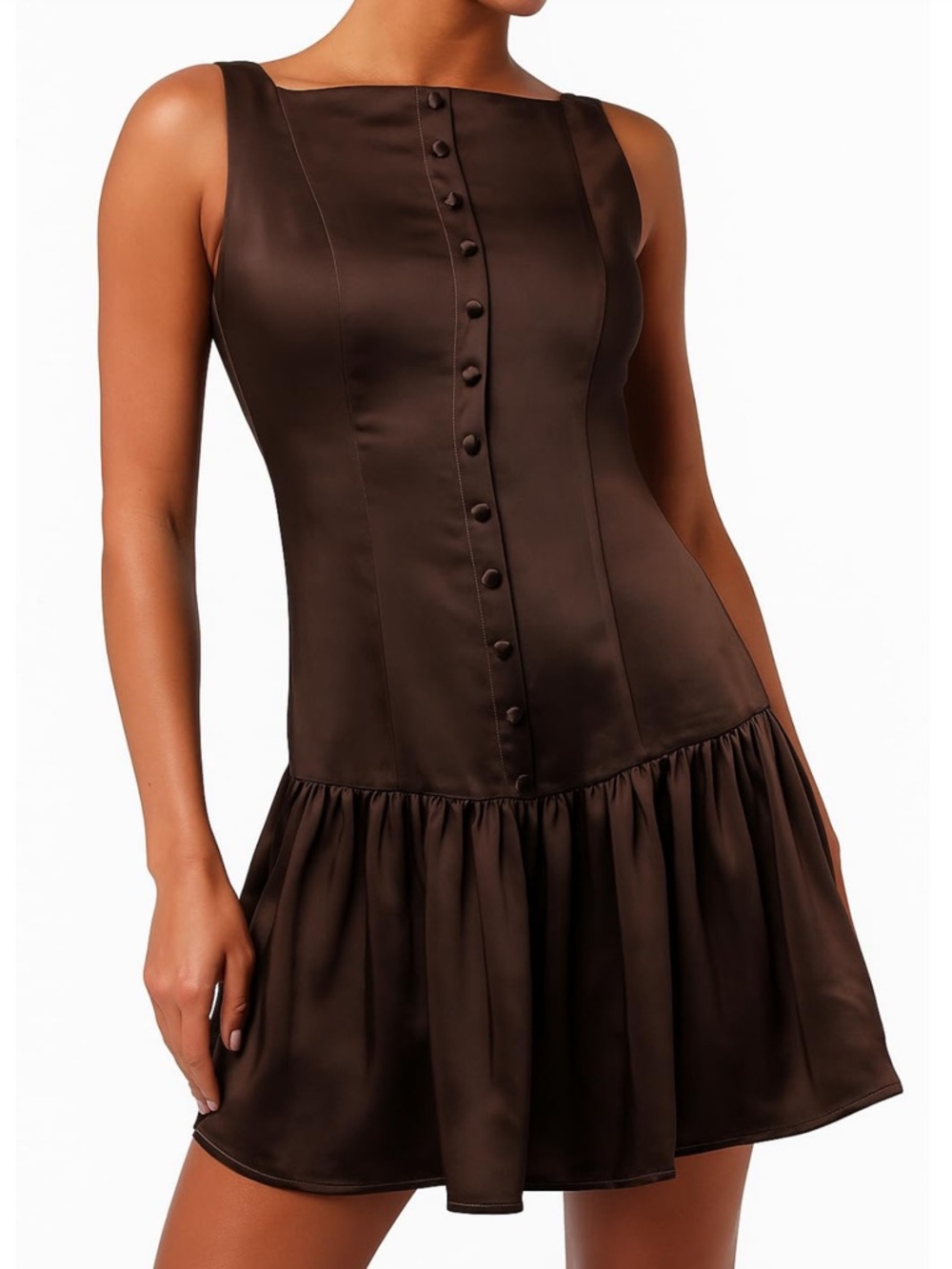 NWT Lulus Rory Mini Dress With Covered Buttons
